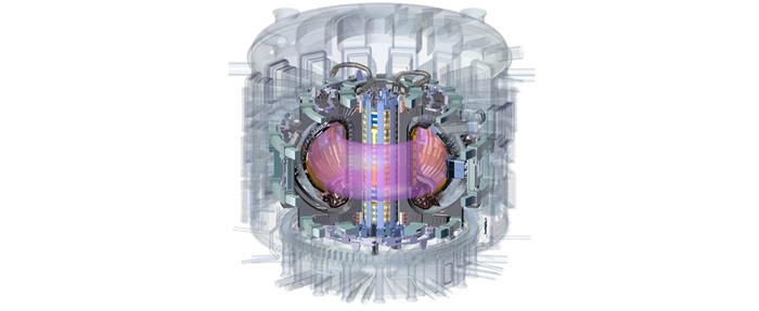 Skematisk tegning af tokamakken ITER. ©ITER